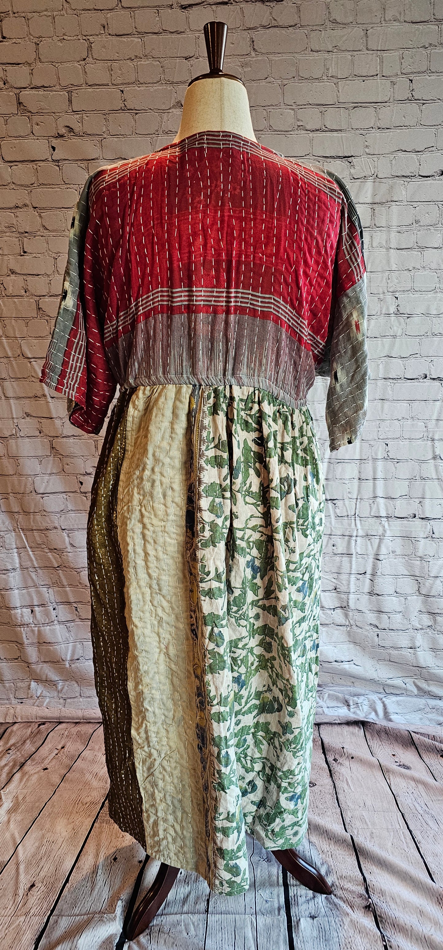 Mosswynd Kantha dress back in cotton, designed for everyday bohemian style and comfort.