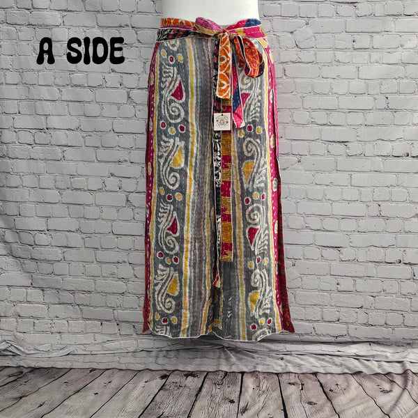 Ronin cotton reversible Kantha pants, boho patchwork design for men and women.